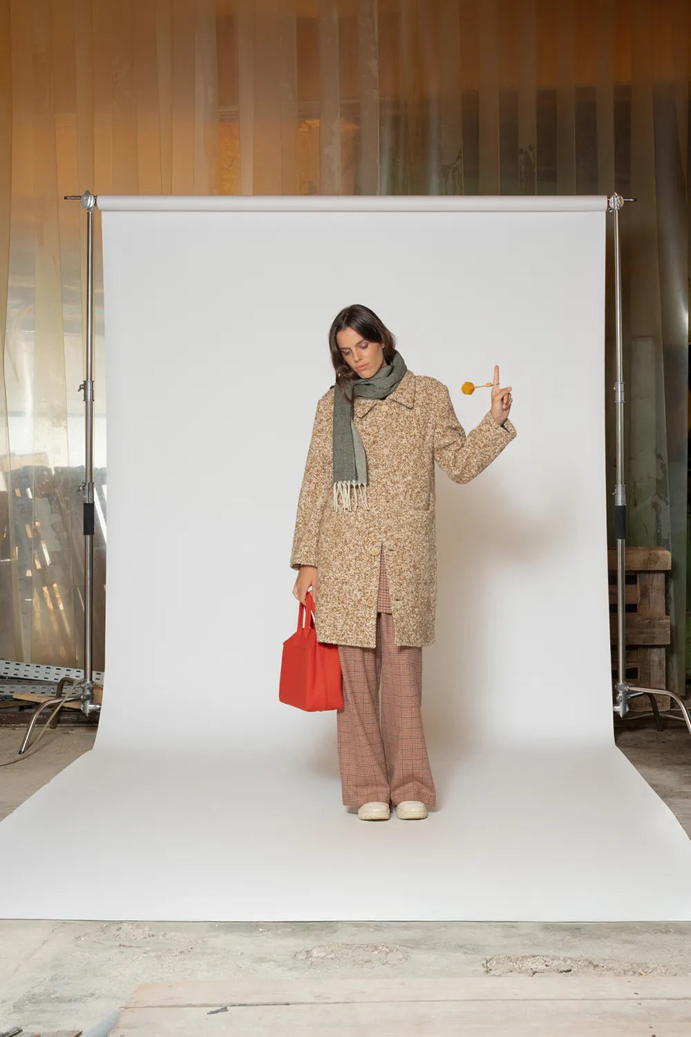 Sobretudo Botões Bouclé